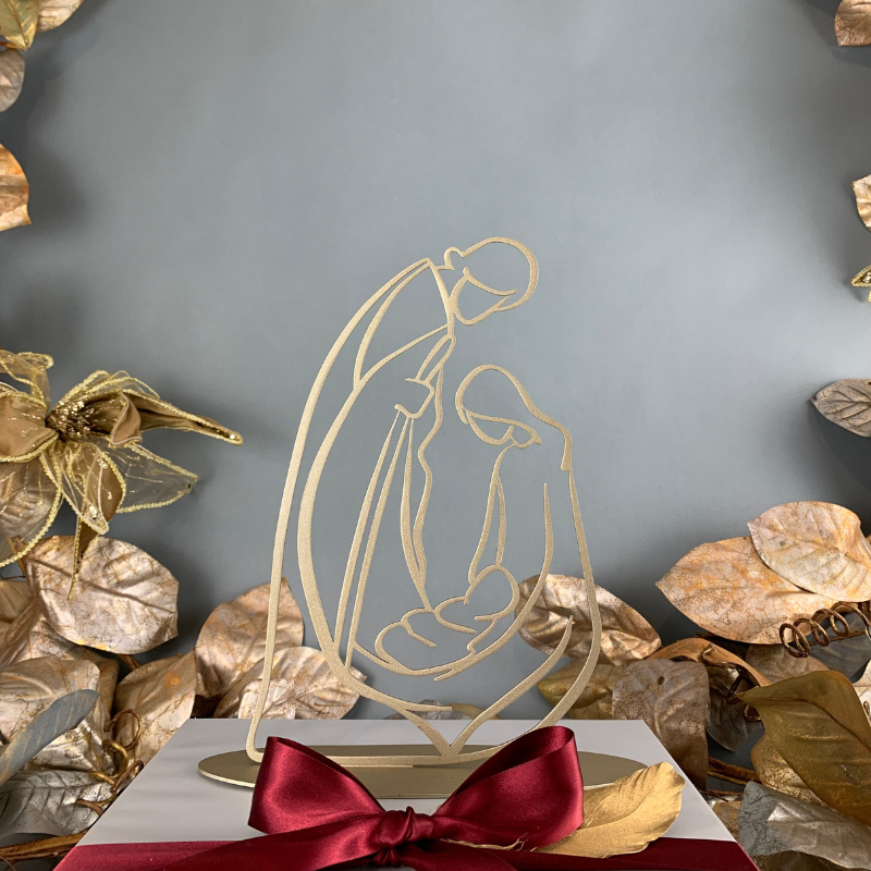 GOLDEN STEEL NATIVITY SCENE